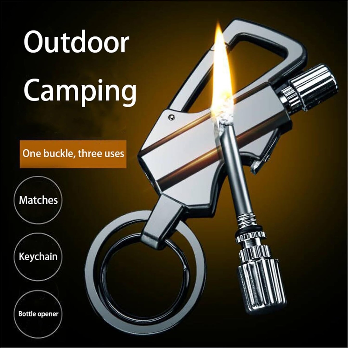 🔥Hot Sale 49% OFF🔥Permanent Match Infinity Lighter with Multitool Keychain Bottle Opener