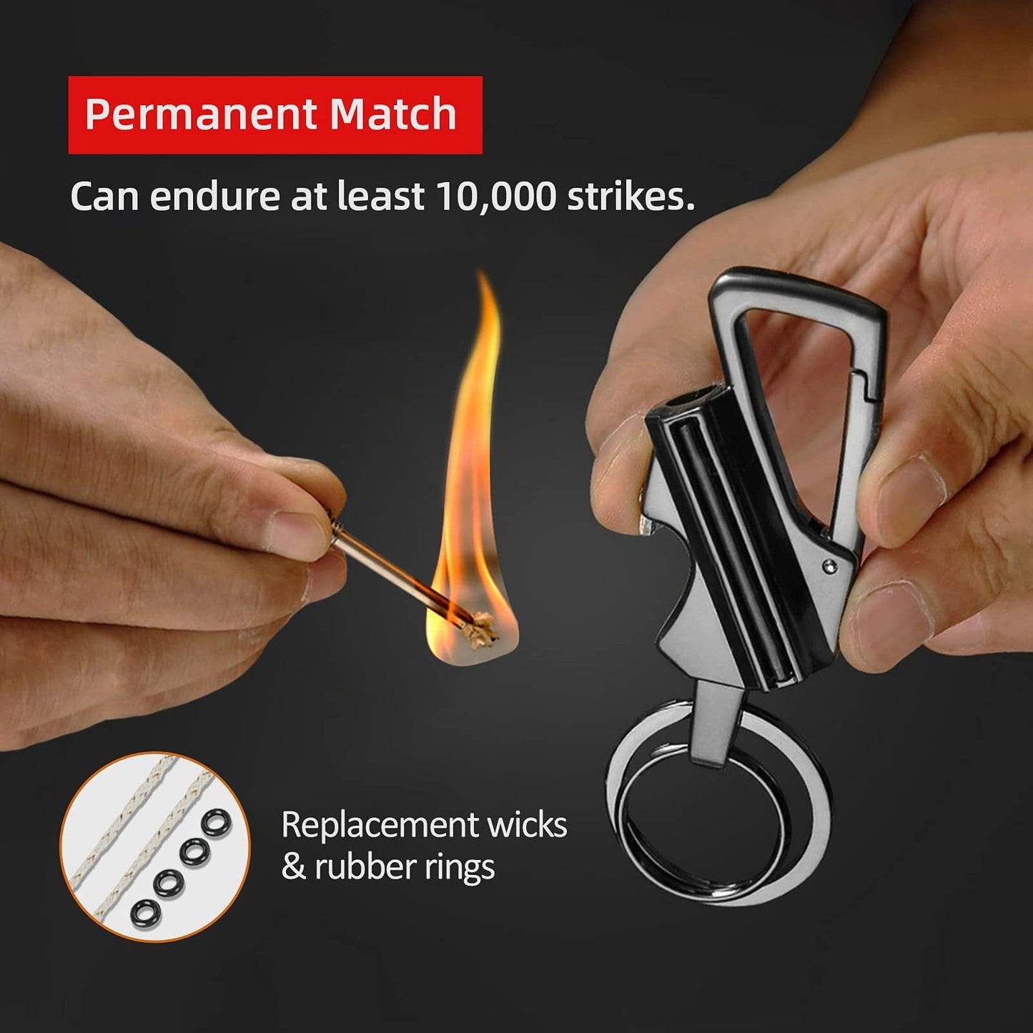🔥Hot Sale 49% OFF🔥Permanent Match Infinity Lighter with Multitool Keychain Bottle Opener