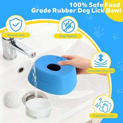 🎄Christmas Sales 49% OFF🎁Slow Feeder Dog Bowls for Liquid Treat, Anti-Slip[Entertained Ball-in] Bone Broth Dog Lick Bowl