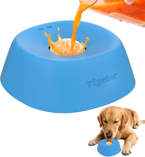 🎄Christmas Sales 49% OFF🎁Slow Feeder Dog Bowls for Liquid Treat, Anti-Slip[Entertained Ball-in] Bone Broth Dog Lick Bowl